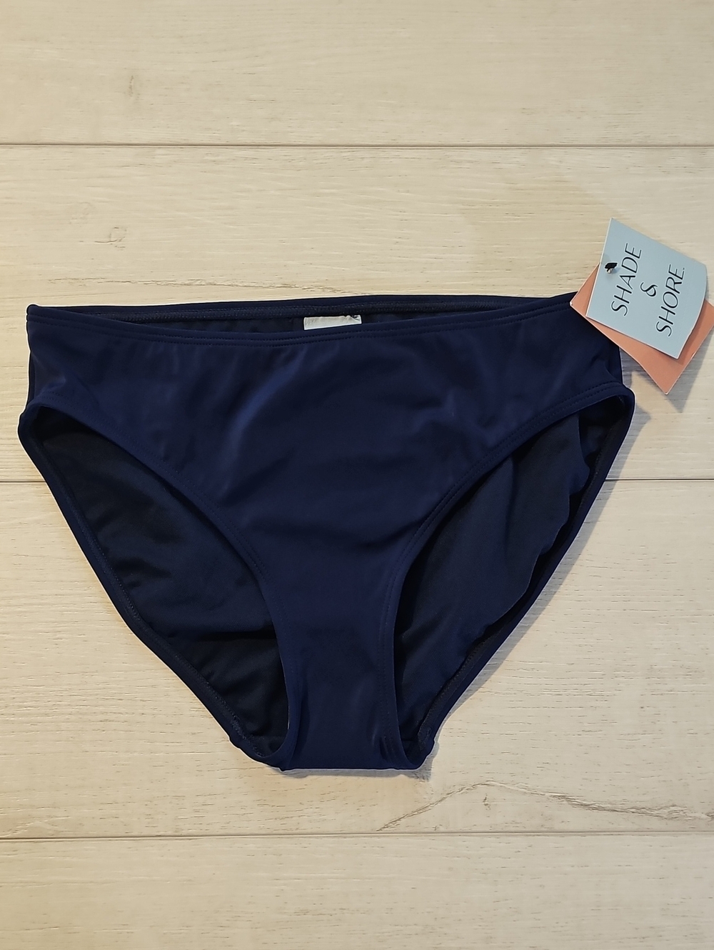 Shade & Shore Women's XS Full Coverage Hipster Navy Swim Bottoms